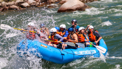 image of rafting trip with yellowstone raft