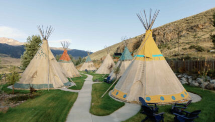image of teepee glamping in Montana