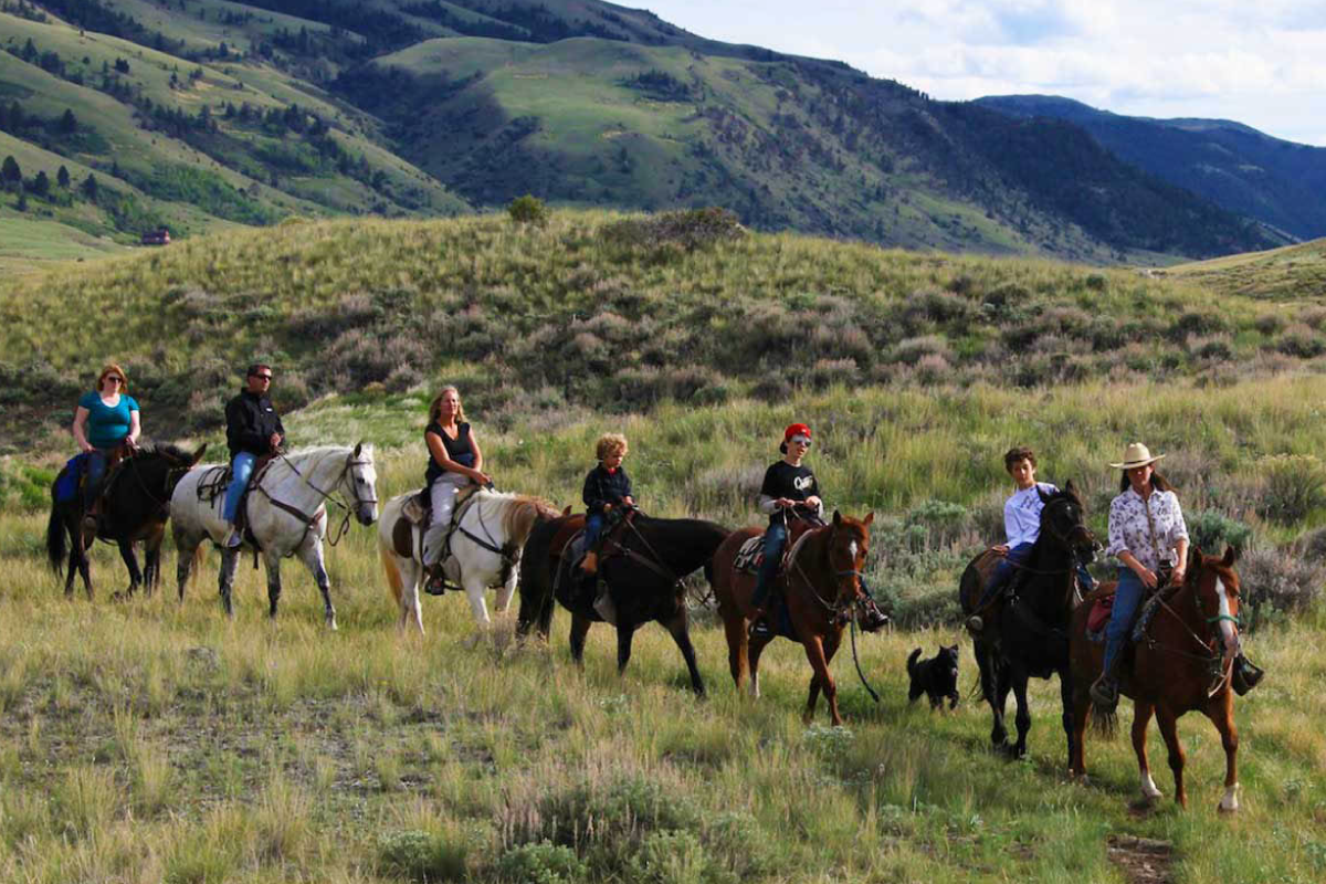 image of horseback riding in gardiner